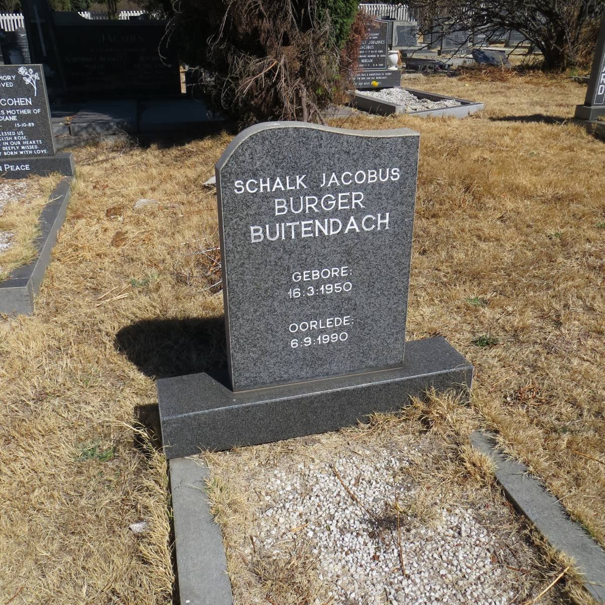 BUITENDACH Schalk Jacobus Burger 1950-1990