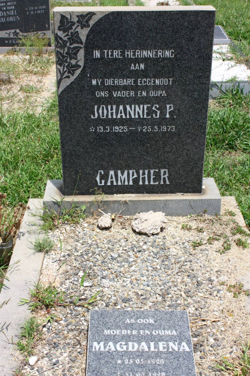 CAMPHER Johannes P. 1925-1973 &amp; Magdalena 1926-1998