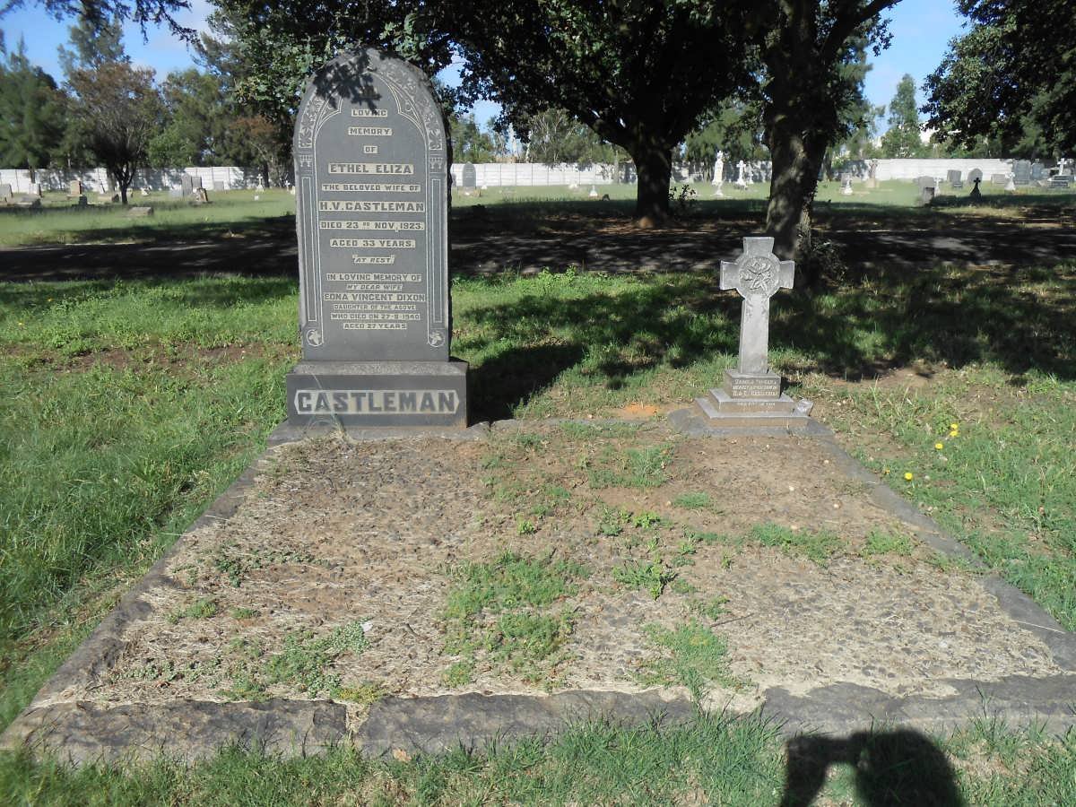 CASTLEMAN Harold Vincent -1919 &amp; Ethel Eliza -1923 :: DIXON Edna Vincent -1940