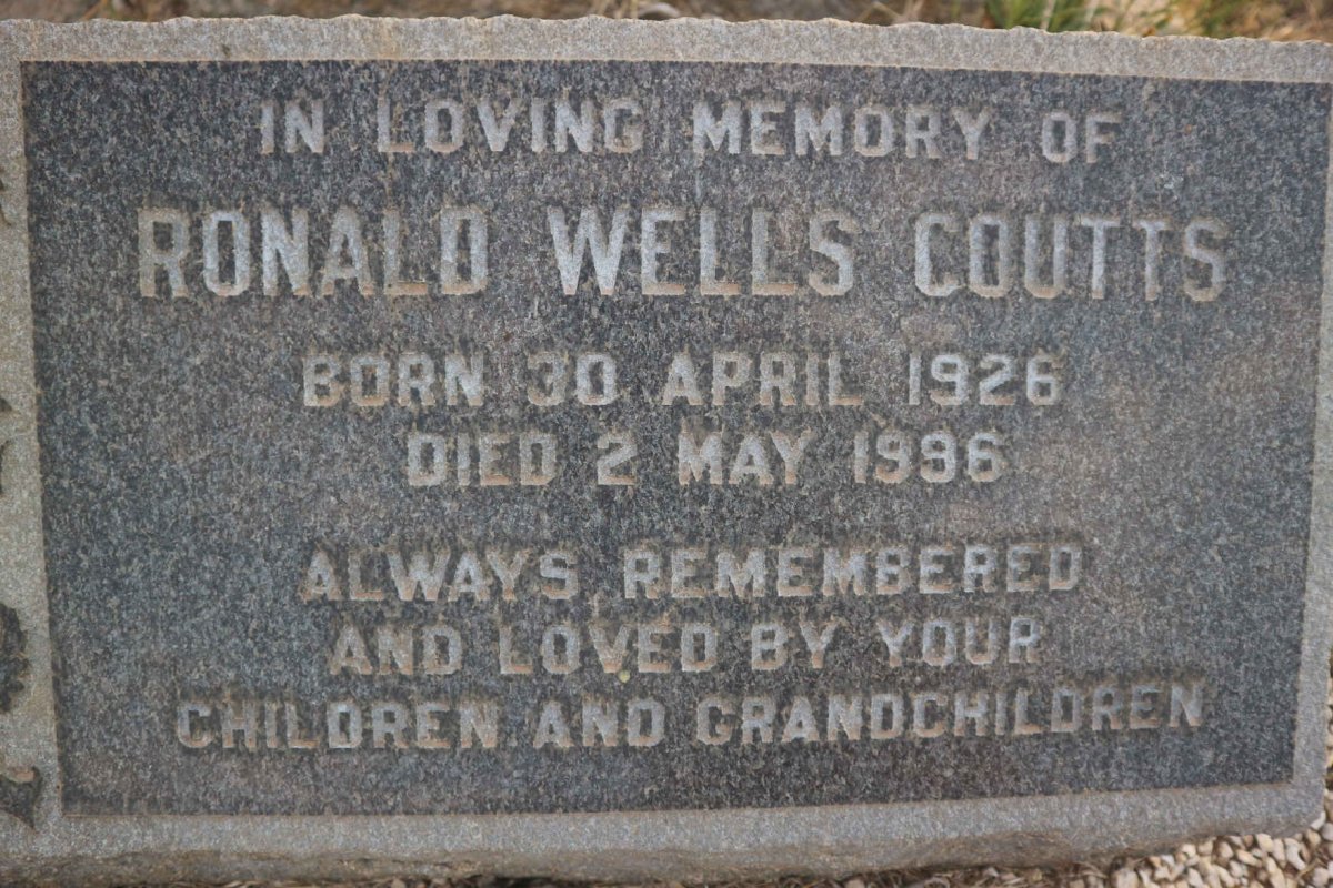 COUTTS Ronald Wells 1926-1996