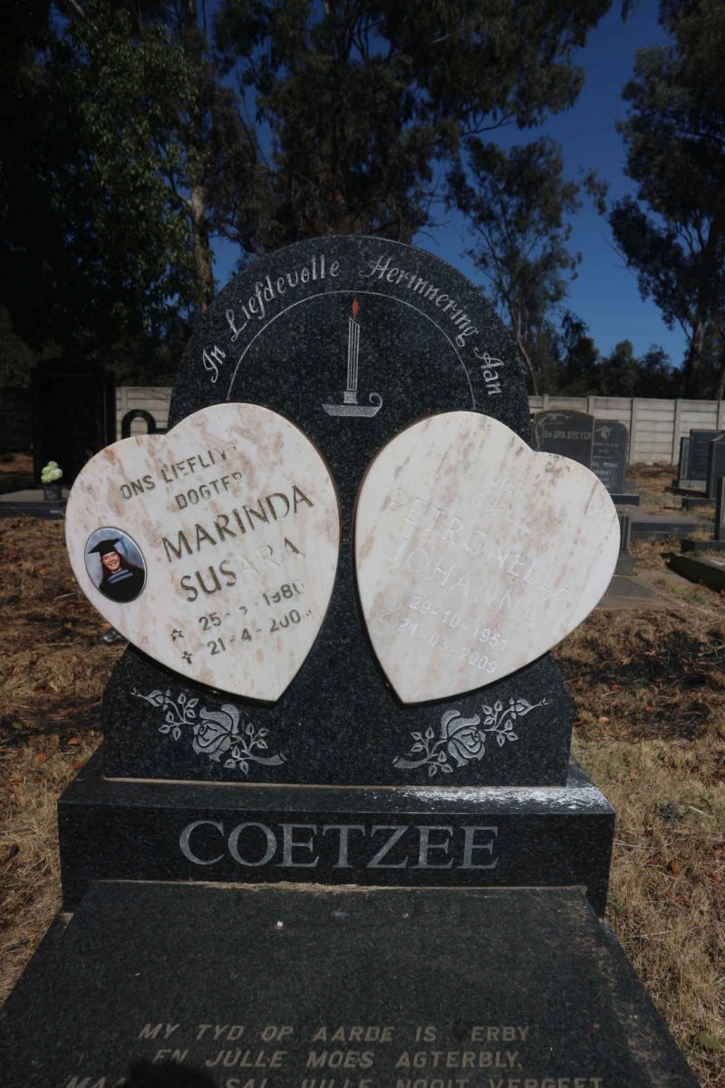 COETZEE Petronella Johanna 1951-2009 :: COETZEE Marinda Susara 1980-200?
