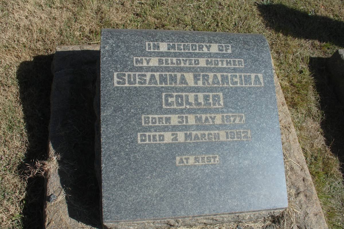COLLER William David 1870-1917 &amp; Susanna Francina 1877-1952