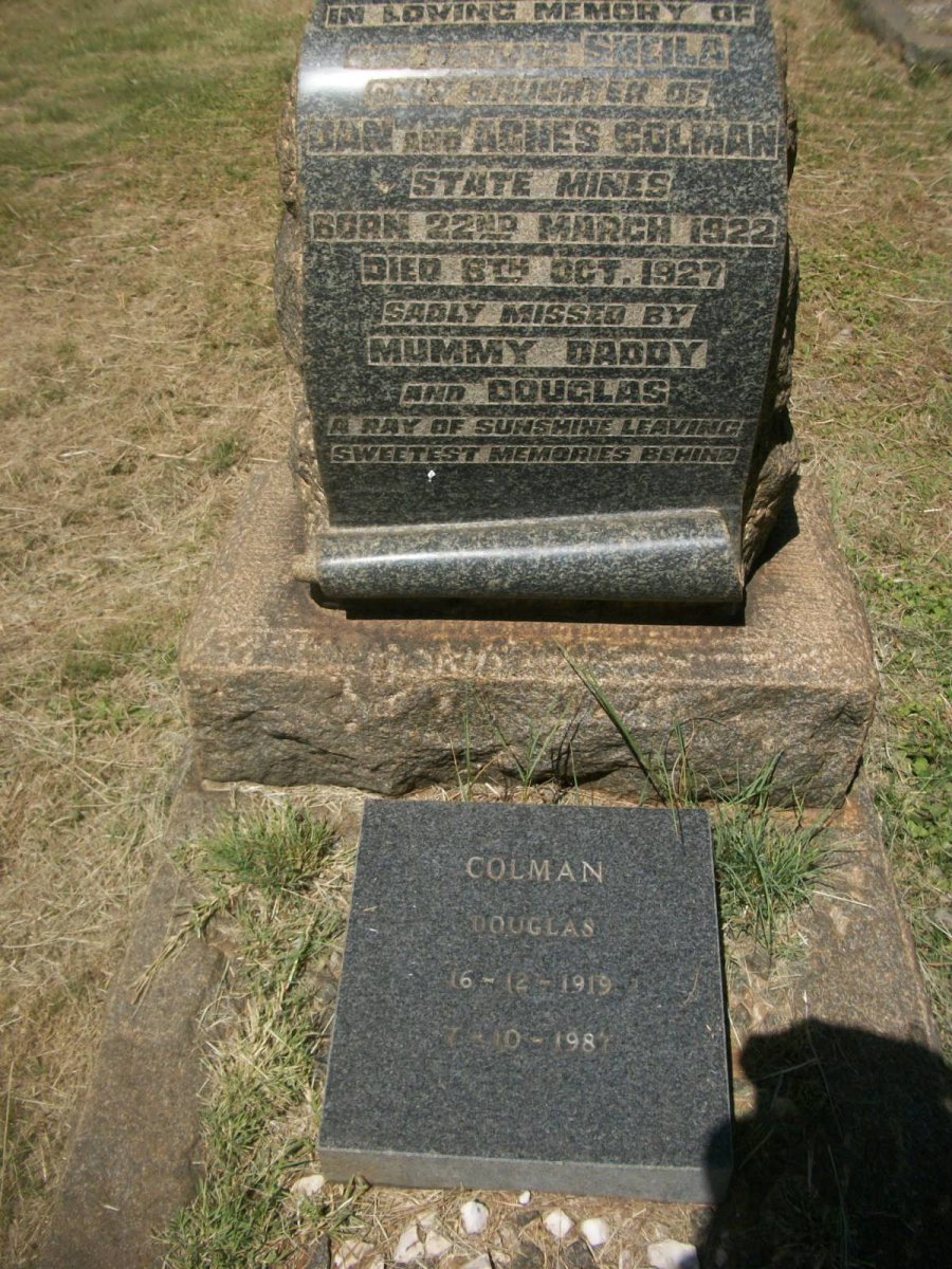 COLMAN Douglas 1919-1987 :: COLMAN Sheila 1922-1927