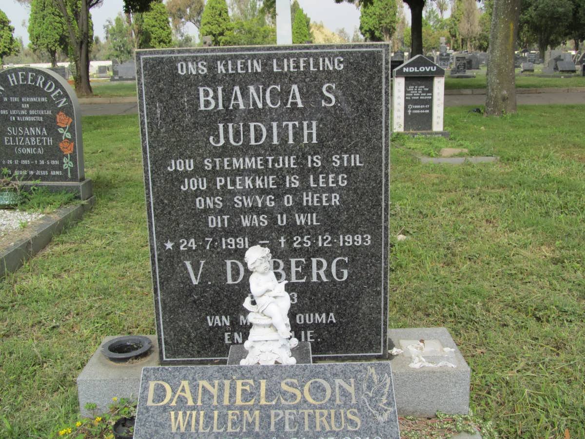 DANIELSON Willem Petrus 1963-2010 &amp; Aletta Judith Susanna 1969- :: V.D. BERG Bianca S. Judith 1991-1993
