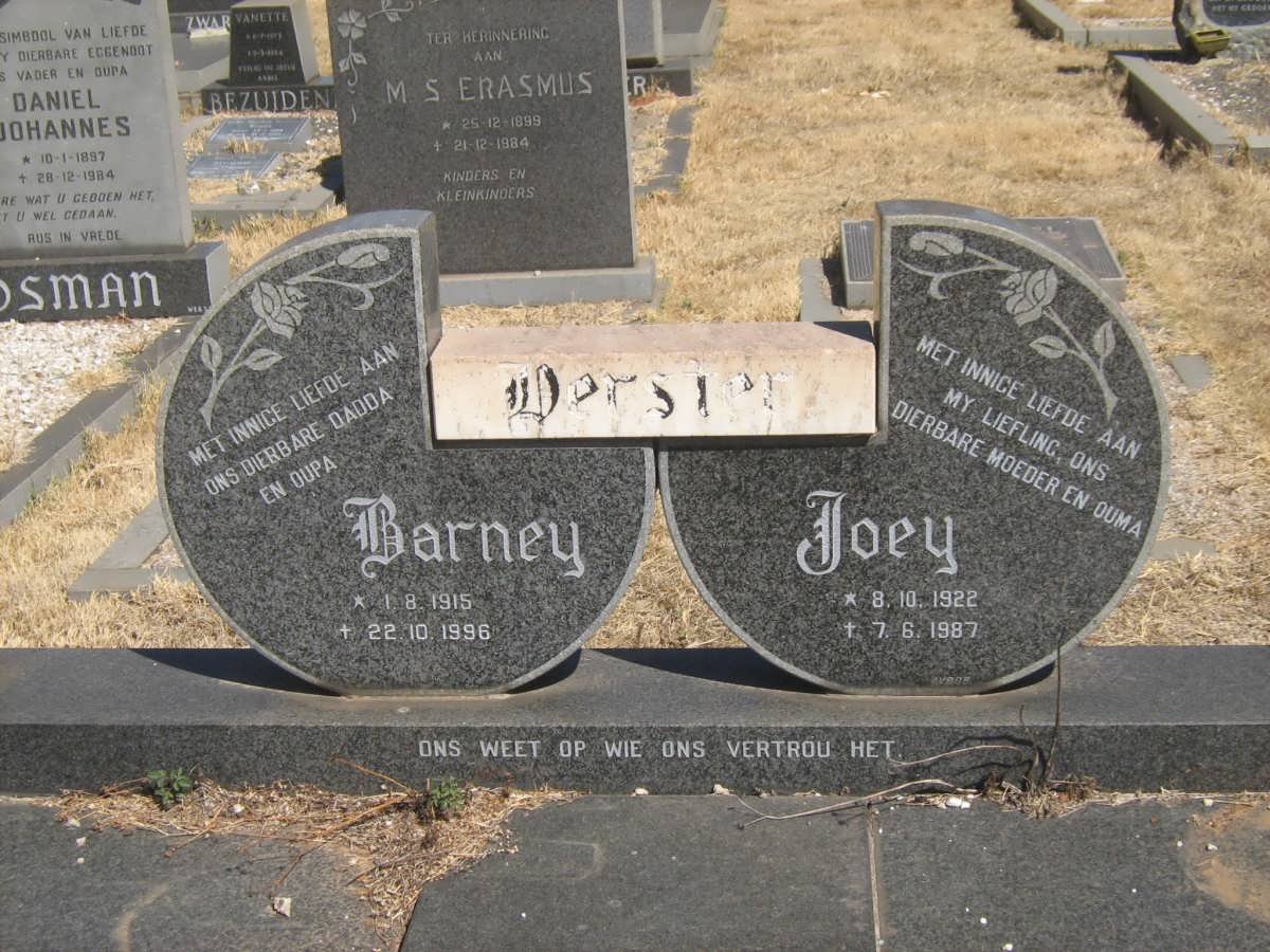DERSTER Barney 1915-1996 &amp; Joey 1922-1987