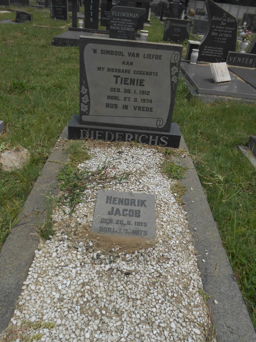 DIEDERICHS Hendrik Jacob 1915-1979 &amp; Tienie 1912-1974
