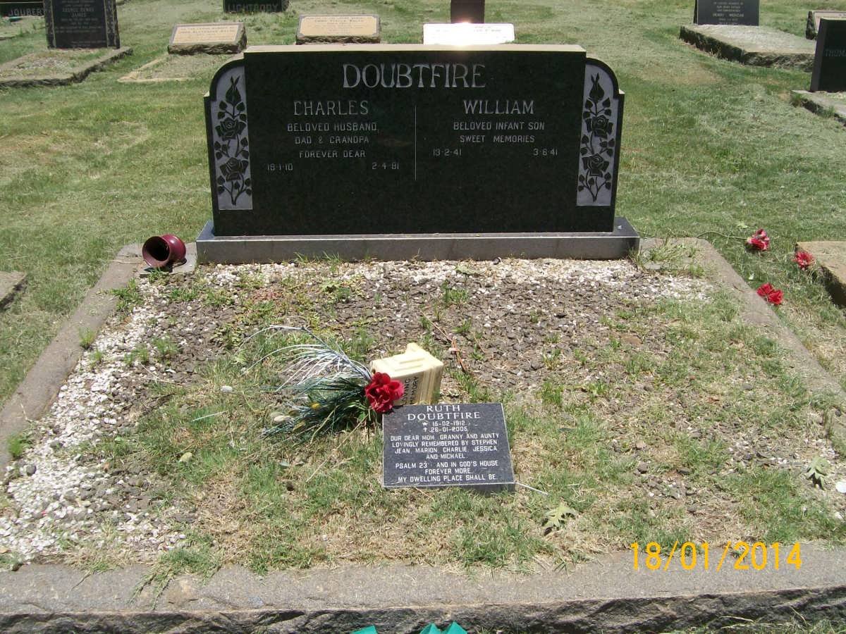 DOUBTFIRE Charles 1910-1981 &amp; Ruth 1912-2005 :: DOUBTFIRE William 1941-1941
