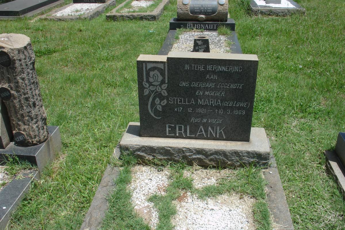 ERLANK Stella Maria geb LOWE 1921-1969