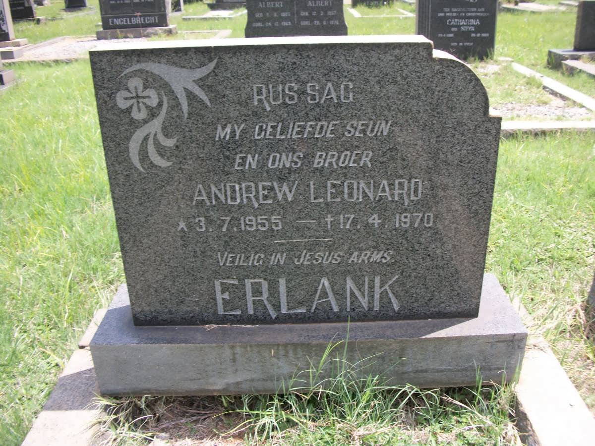 ERLANK Andrew Leonard 1955-1970