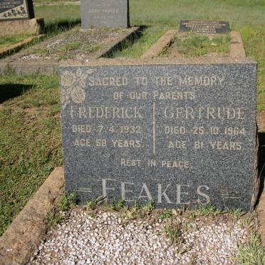 FEAKES Frederick -1932 &amp; Gertrude -1964