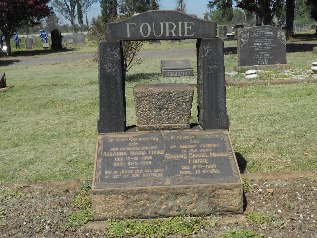 FOURIE Barend Gabriel Marais 1880-1940  &amp; Susanna Maria Fourie 1885-1958