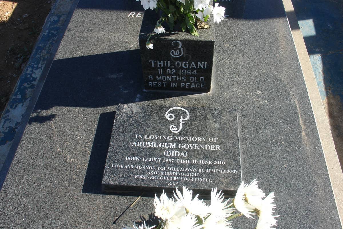 GOVENDER Kistensamy -1967 :: GOVENDER Thilogani -1964 :: GOVENDER Arumugum 1957-2010 :: GOVENDER Thivamee -1985