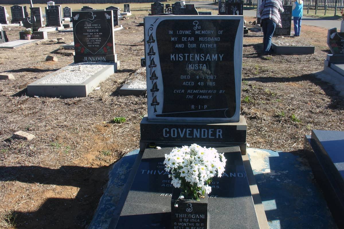 GOVENDER Kistensamy -1967 :: GOVENDER Thilogani -1964 :: GOVENDER Arumugum 1957-2010 :: GOVENDER Thivamee -1985