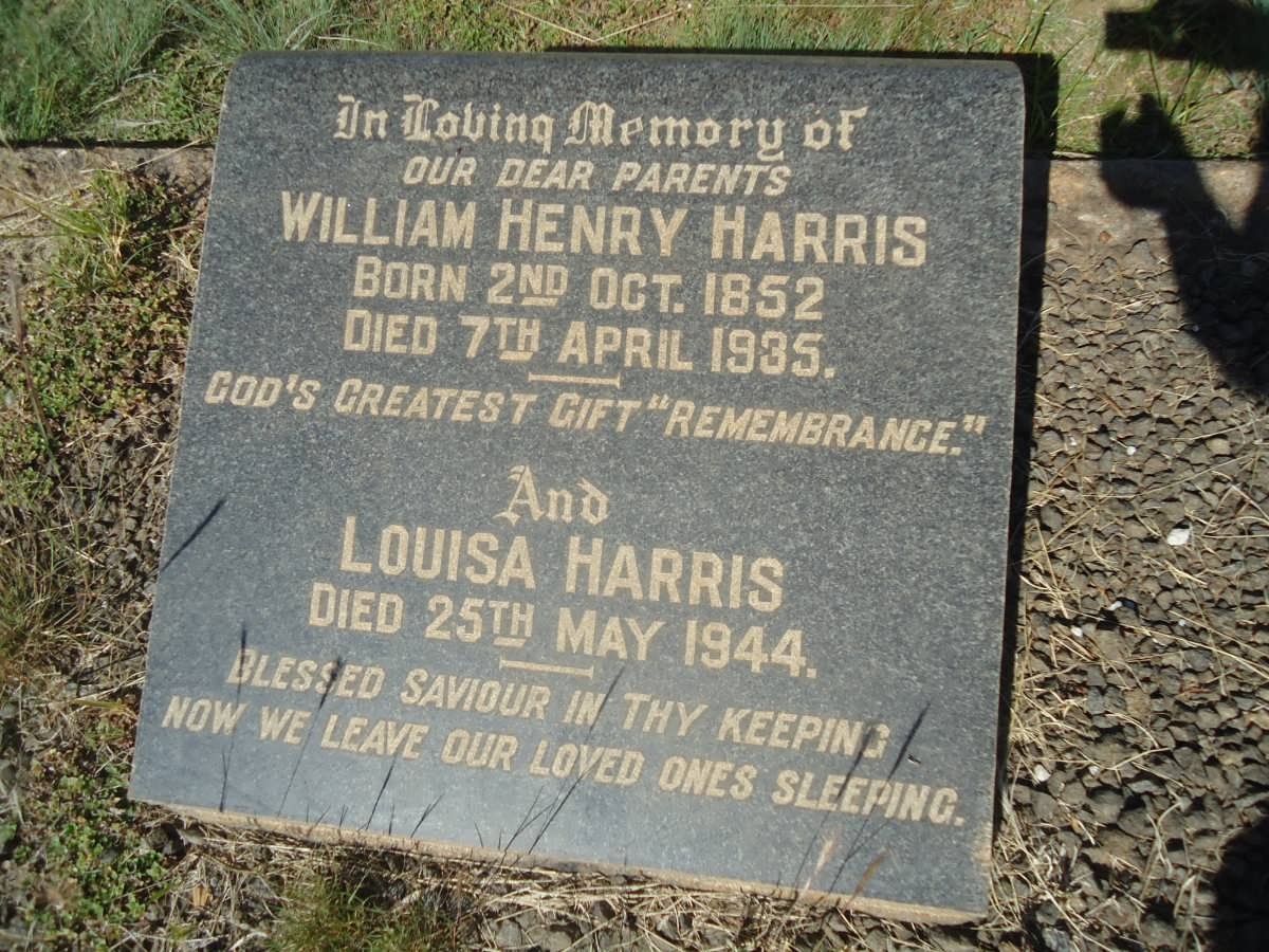 HARRIS William Henry 1852-1935 &amp; Louisa -1944