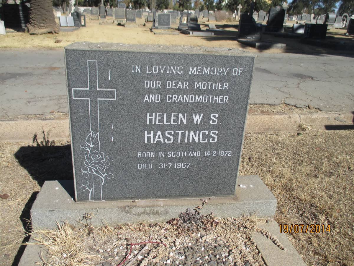 HASTINGS Helen W.S. 1872-1967