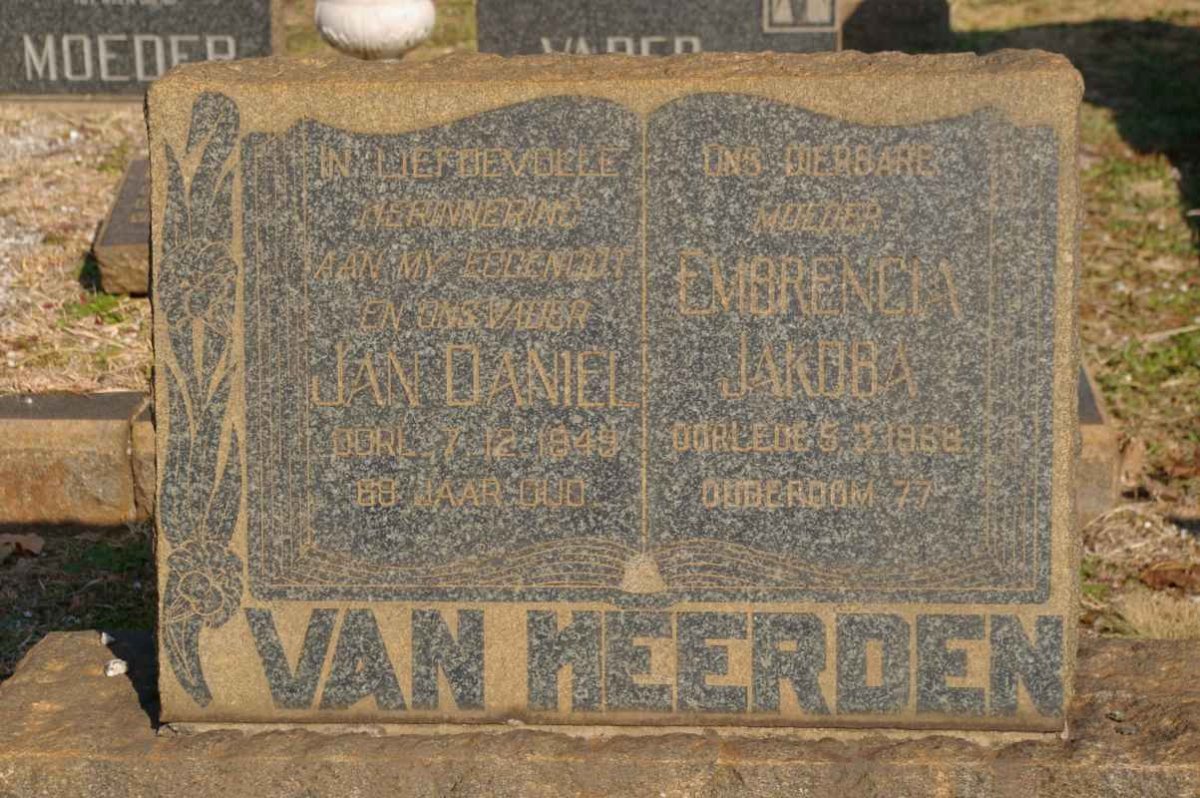 HEERDEN Jan Daniel, van -1949 &amp; Embrencia Jakoba -1966