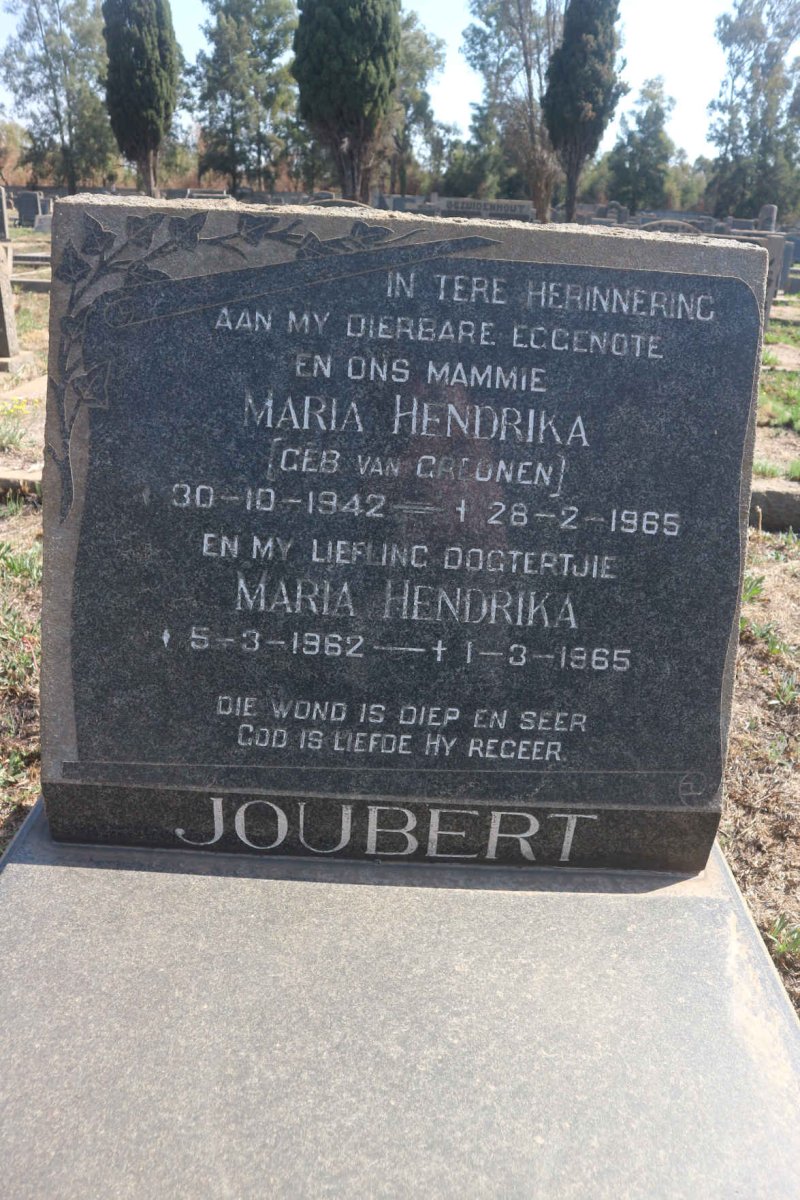 JOUBERT Maria Hendrika nee VAN GREUNEN 1942-1965 :: JOUBERT Maria Hendrika 1962-1965
