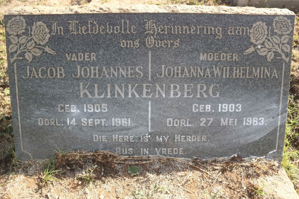 KLINKENBERG Jacob Johannes 1905-1961 & Johanna Wilhelmina 1903-1963