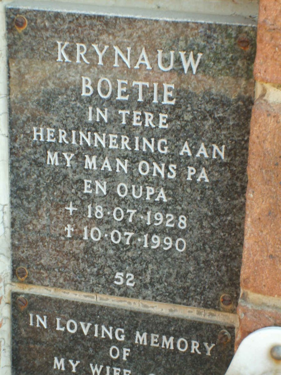 KRYNAUW Boetie 1928-1990