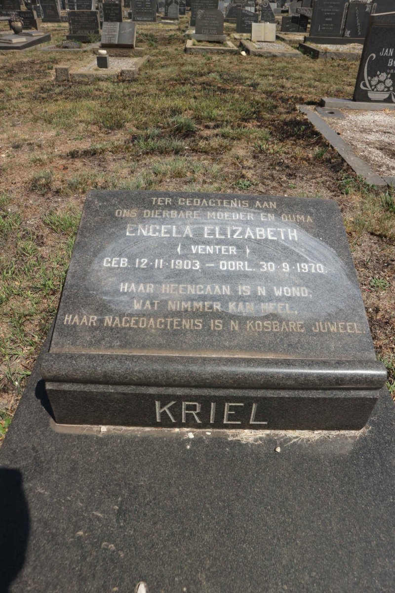 KRIEL Engela Elizabeth nee VENTER 1903-1970
