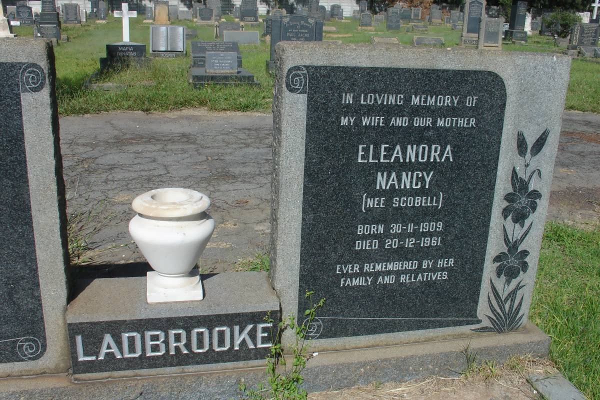 LADBROOKE Eleanora Nancy nee SCOBELL 1909-1961