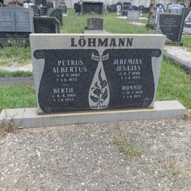 LOHMANN Petrus Albertus 1947-1973 :: LOHMANN Jeremias Jesajas 1948-1973 :: LOHMANN Bertie 1969-1973 :: LOHMANN Ronnie 1970-1973