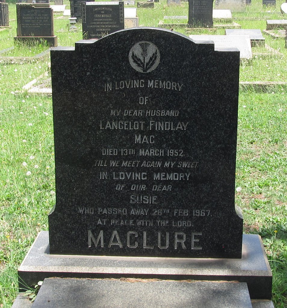 MACLURE Lancelot Findlay -1952 :: MACLURE Susie -1967