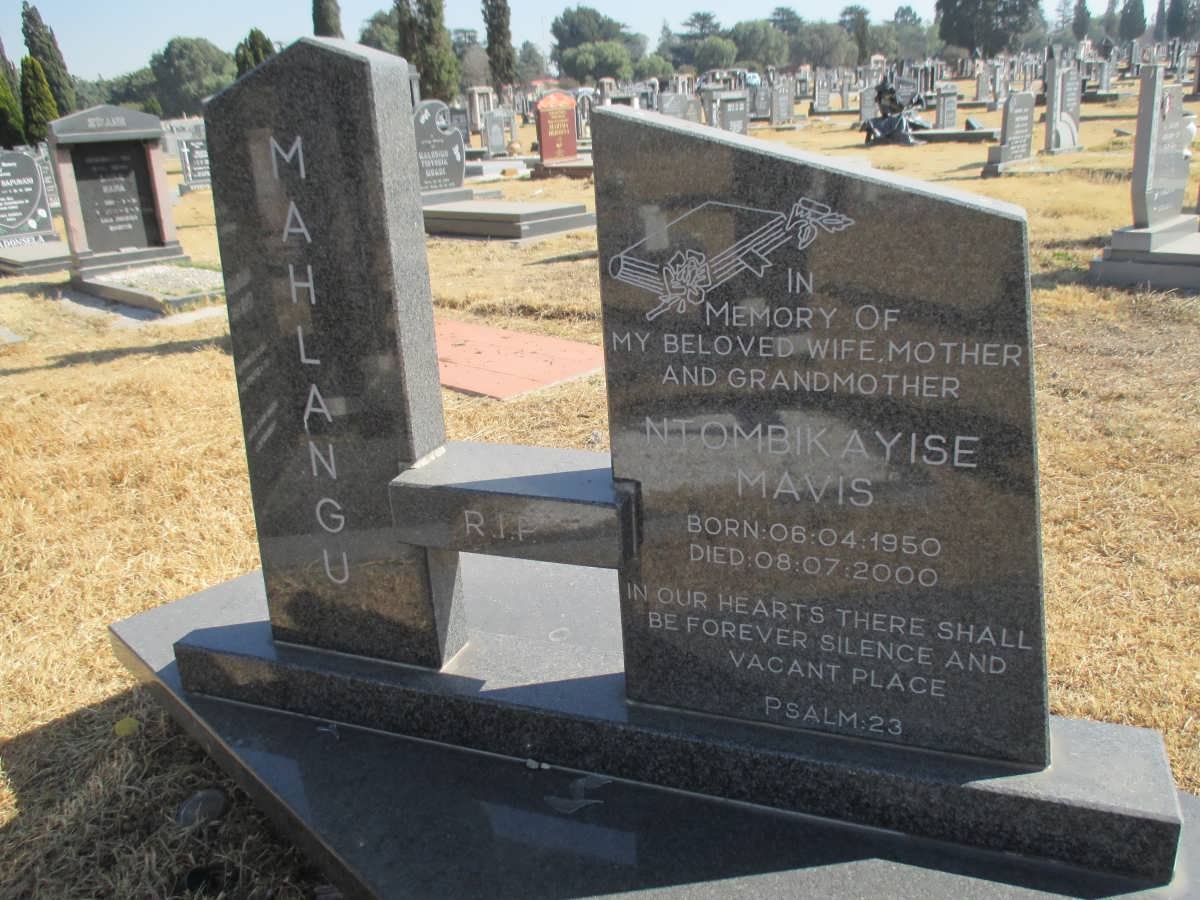 MAHLANGU Ntombikayise Mavis 1950-2000