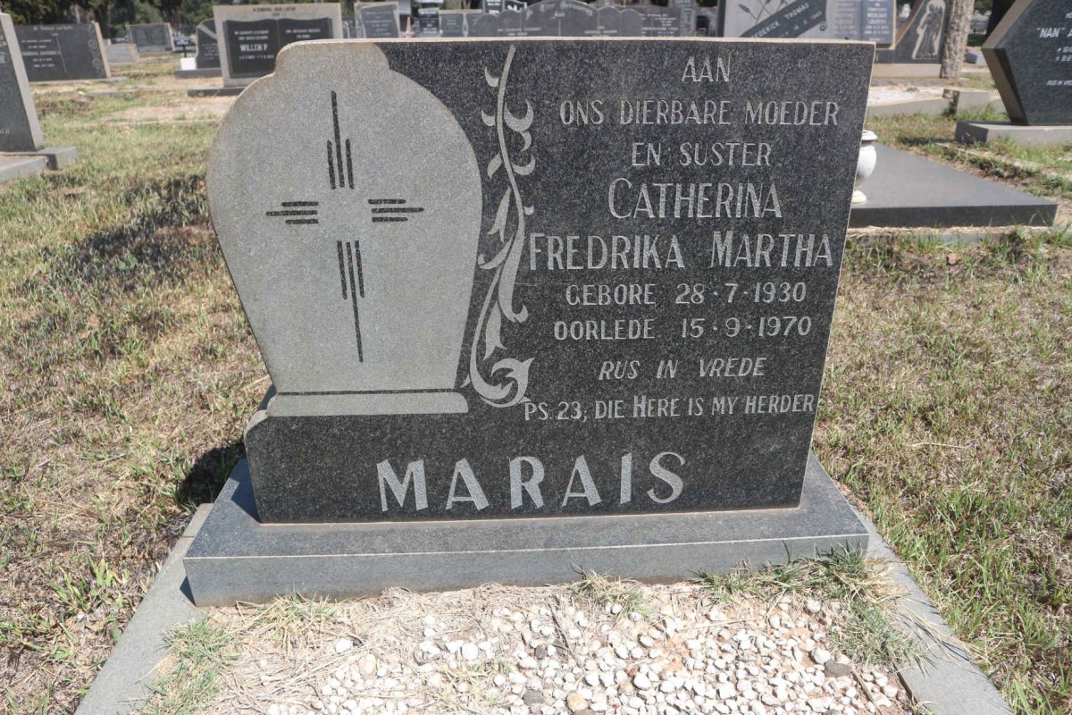 MARAIS Catherina Fredrika Martha 1930-1970