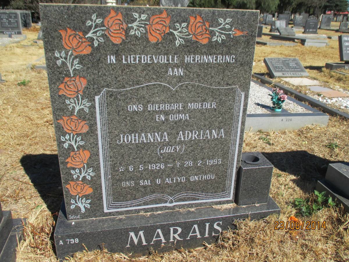 MARAIS Johanna Adriana 1926-1993