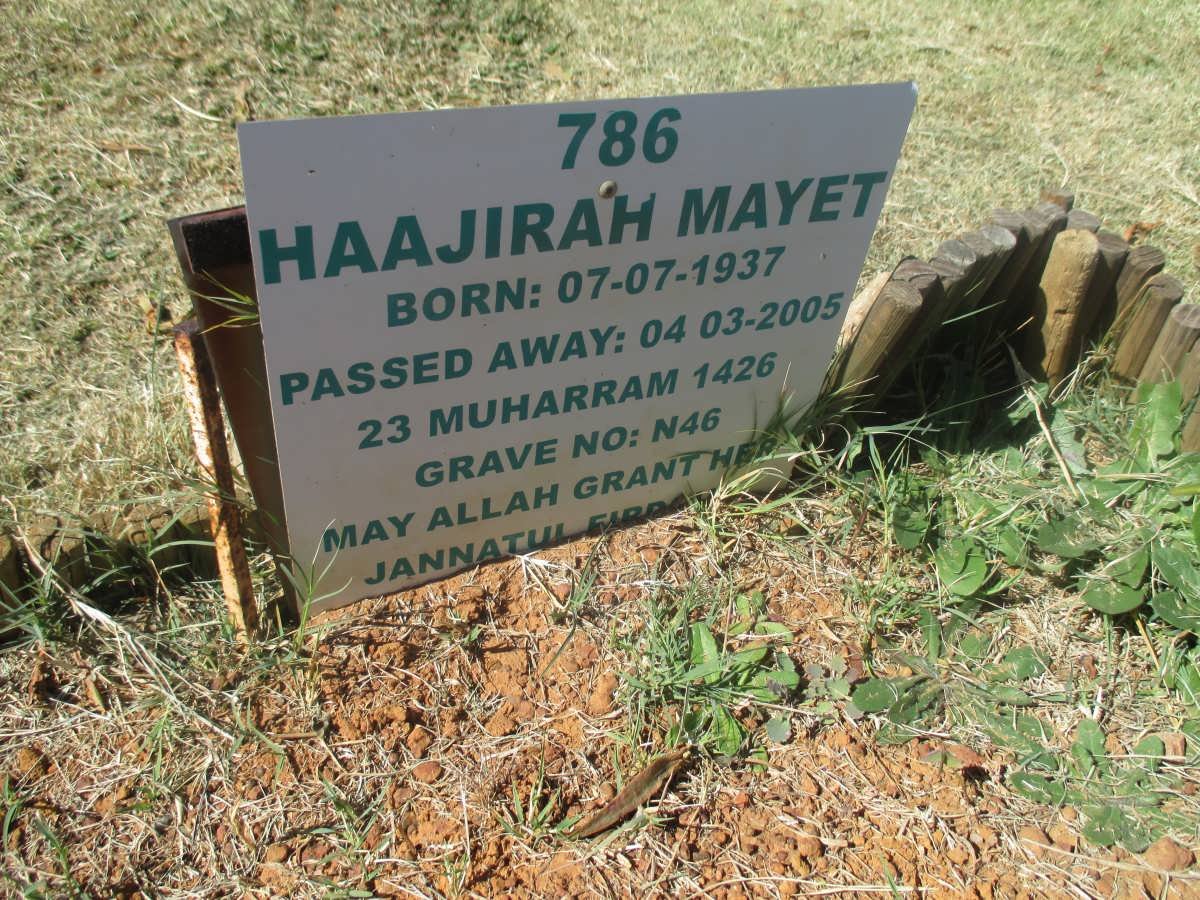 MAYET Haajirah 1937-2005