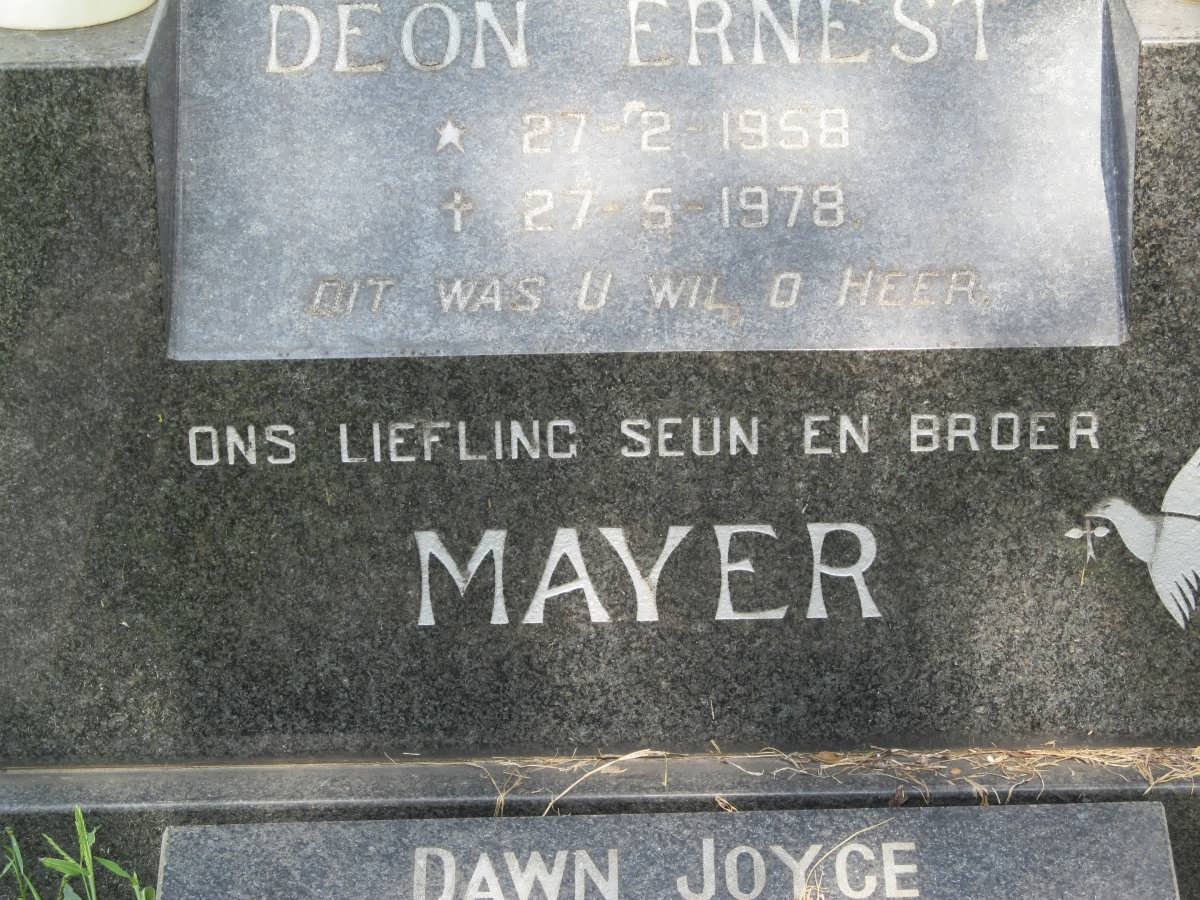 MAYER Dawn Joyce 1928-1983 :: MAYER Deon Ernest 1958-1978