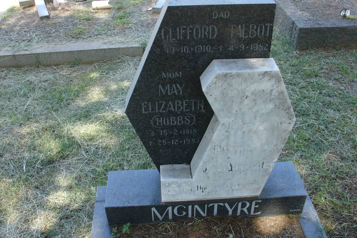 McINTYRE Clifford Talbot 1910-1982 &amp; May Elizabeth HOBBS 1918-1983 :: McINTYRE H? :: HOBBS Sydney 1862-1927
