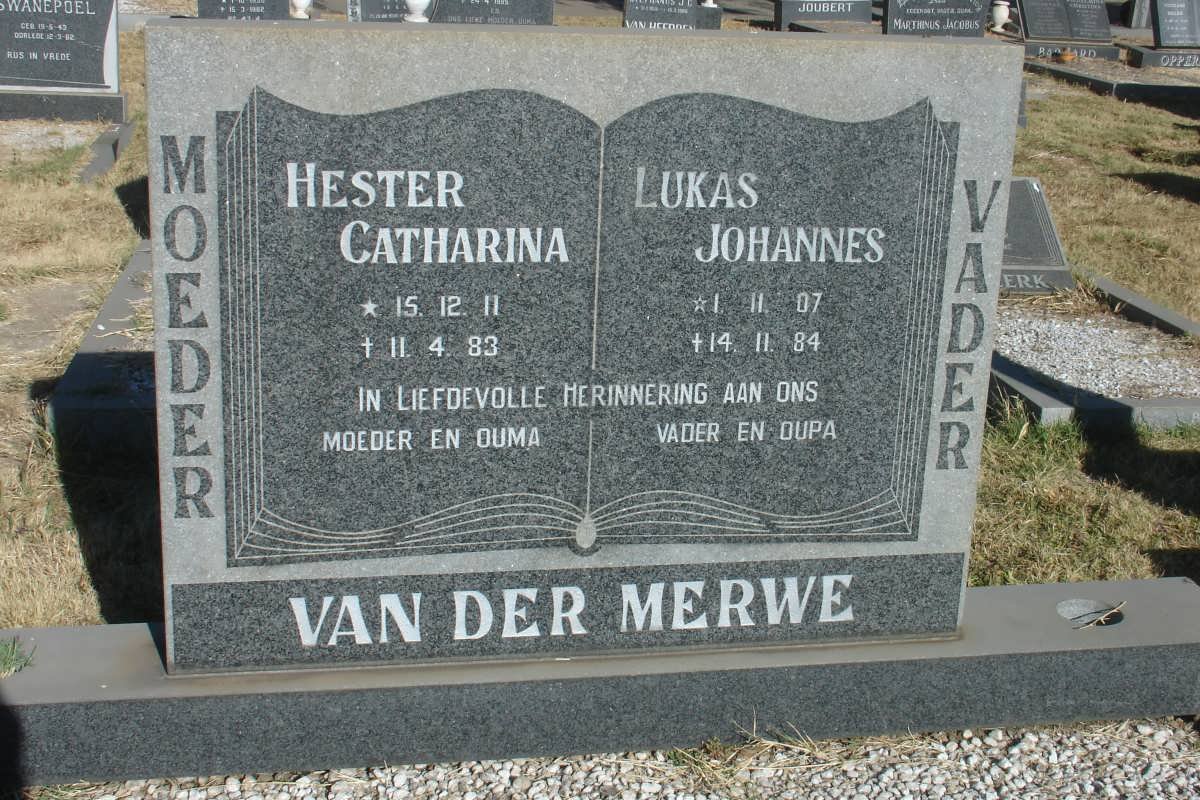 MERWE Lukas Johannes, van der 1907-1984 &amp; Hester Catharina 1911-1983