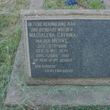 MERWE Willemhelmes, van der 1877-1935 &amp; Magdalena Catrina STRYDOM 1870-1951