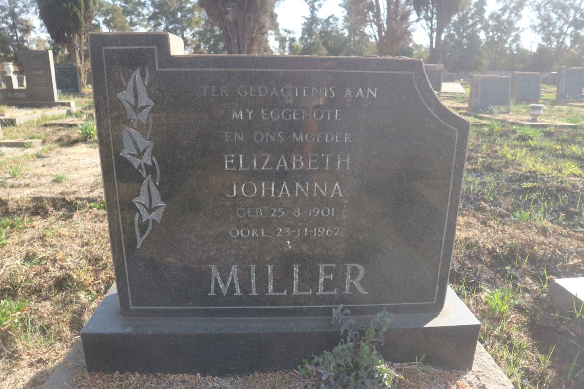 MILLER Elizabeth Johanna 1901-1962