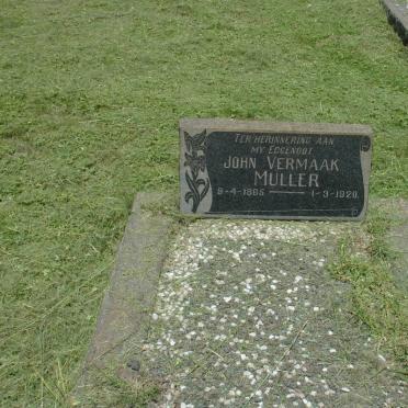 MULLER John Vermaak 1865-1920