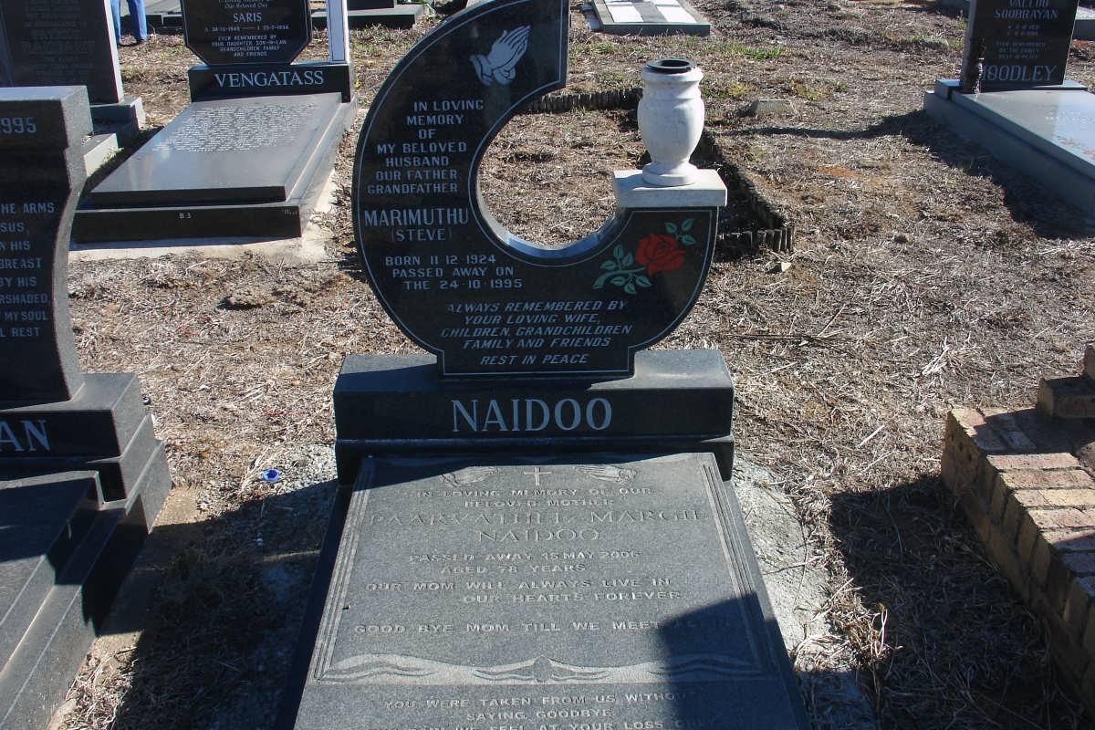 NAIDOO Marimuthu 1924-1995 &amp; Paarvathee Margie -2006