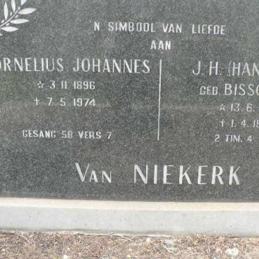 NIEKERK Cornelius Johannes, van 1896-1974 &amp; J.H. BISSCHOFF 1918-1995 :: VAN NIEKERK Annatjie 1947-1990