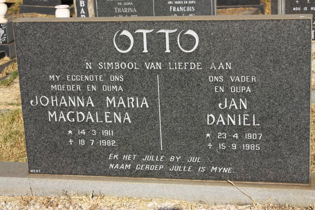 OTTO Jan Daniël 1907-1985 &amp; Johanna Maria Magdalena 1911-1982