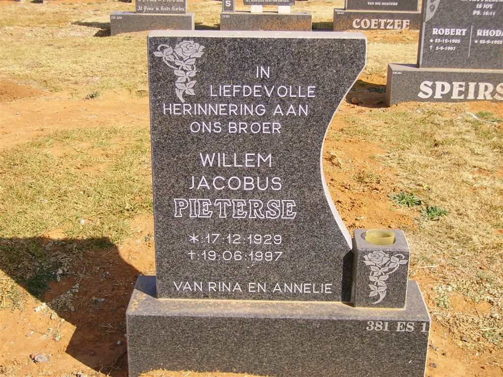 PIETERSE Willem Jacobus 1929-1997
