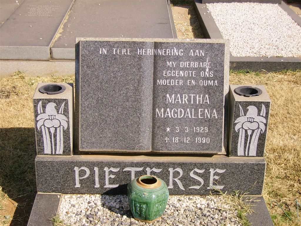 PIETERSE Martha Magdalena 1929-1990