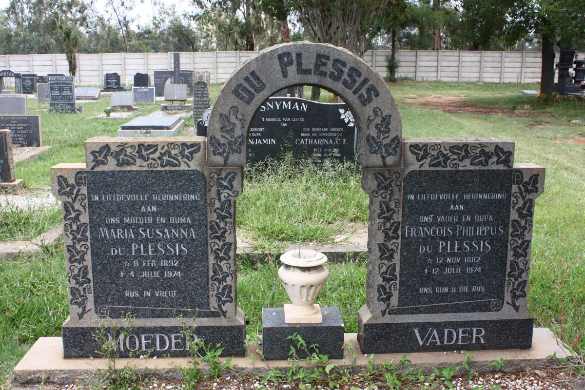 PLESSIS Francois Philippus, du 1882-1974 &amp; Maria Susanna 1892-1974