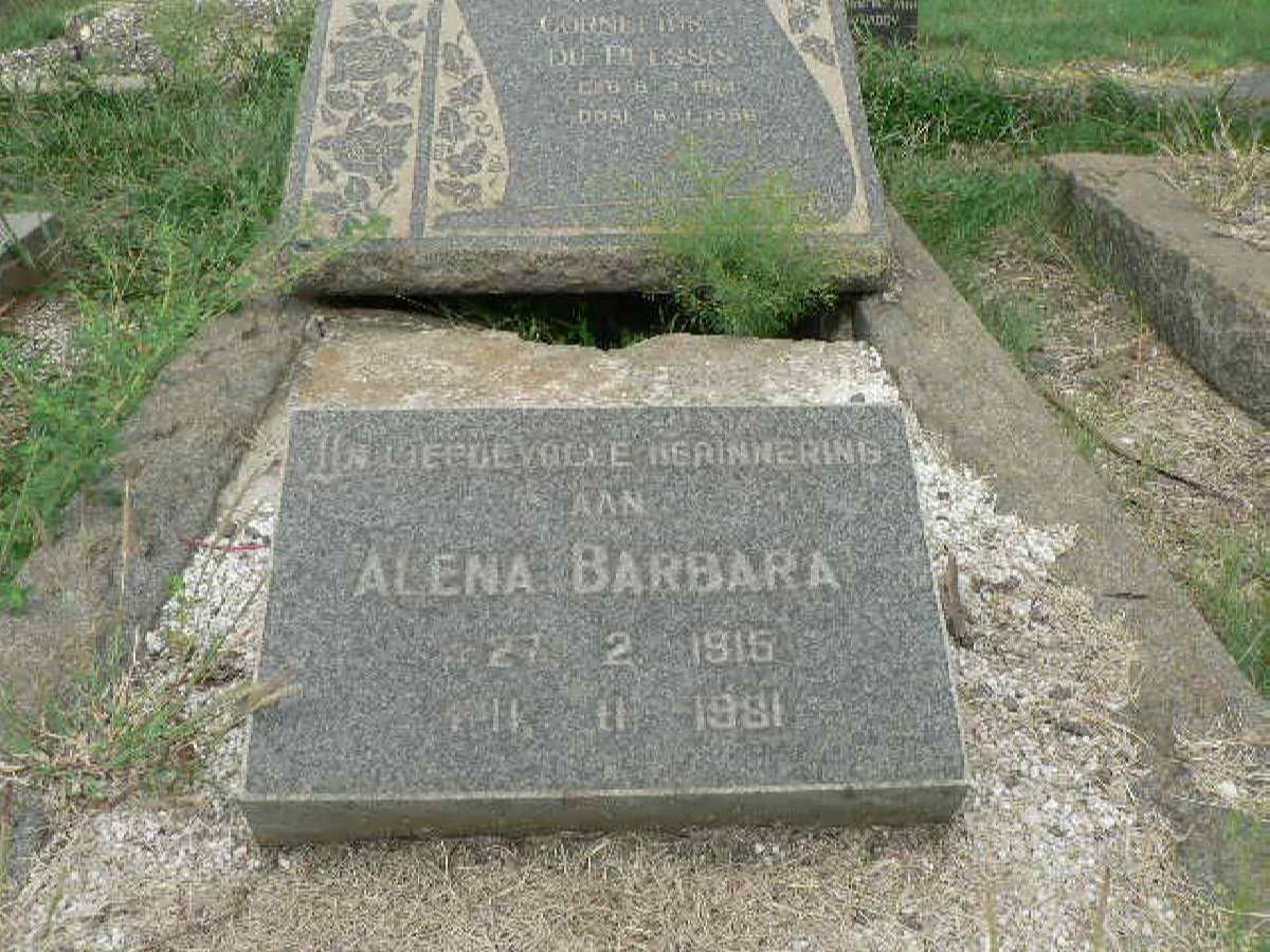 PLESSIS Cornelius, du 1914-1956 :: DU PLESSIS Alena Barbara 1915-1981