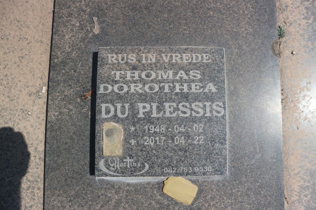 PLESSIS Thomas Dorothea, du 1948-2017