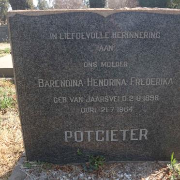 POTGIETER Barendina Hendrina Frederika nee VAN JAARSVELD 1896-1964