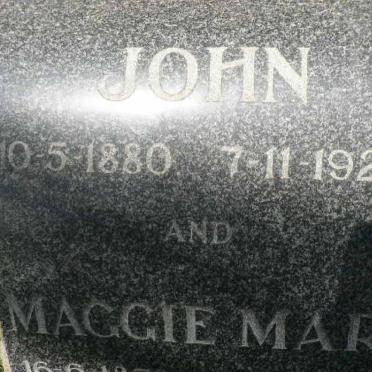 POPE John 1880-1929 &amp; Maggie Mary 1878-1967
