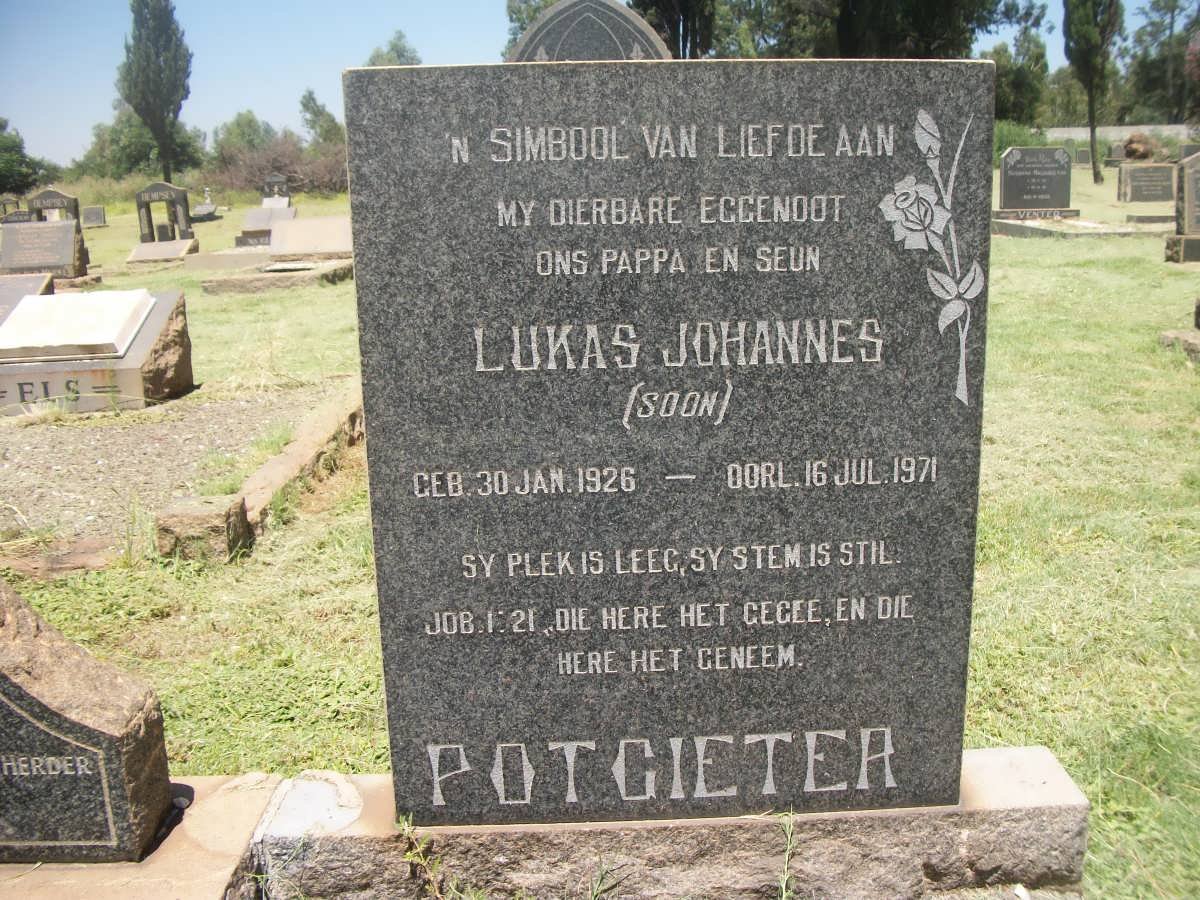 POTGIETER Lukas Johannes 1889-1952 &amp; Johanna Margaretha  VAN DER WALT 1899-1975