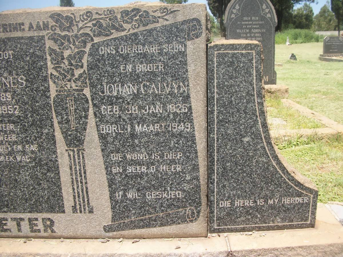 POTGIETER Lukas Johannes 1889-1952 &amp; Johanna Margaretha  VAN DER WALT 1899-1975