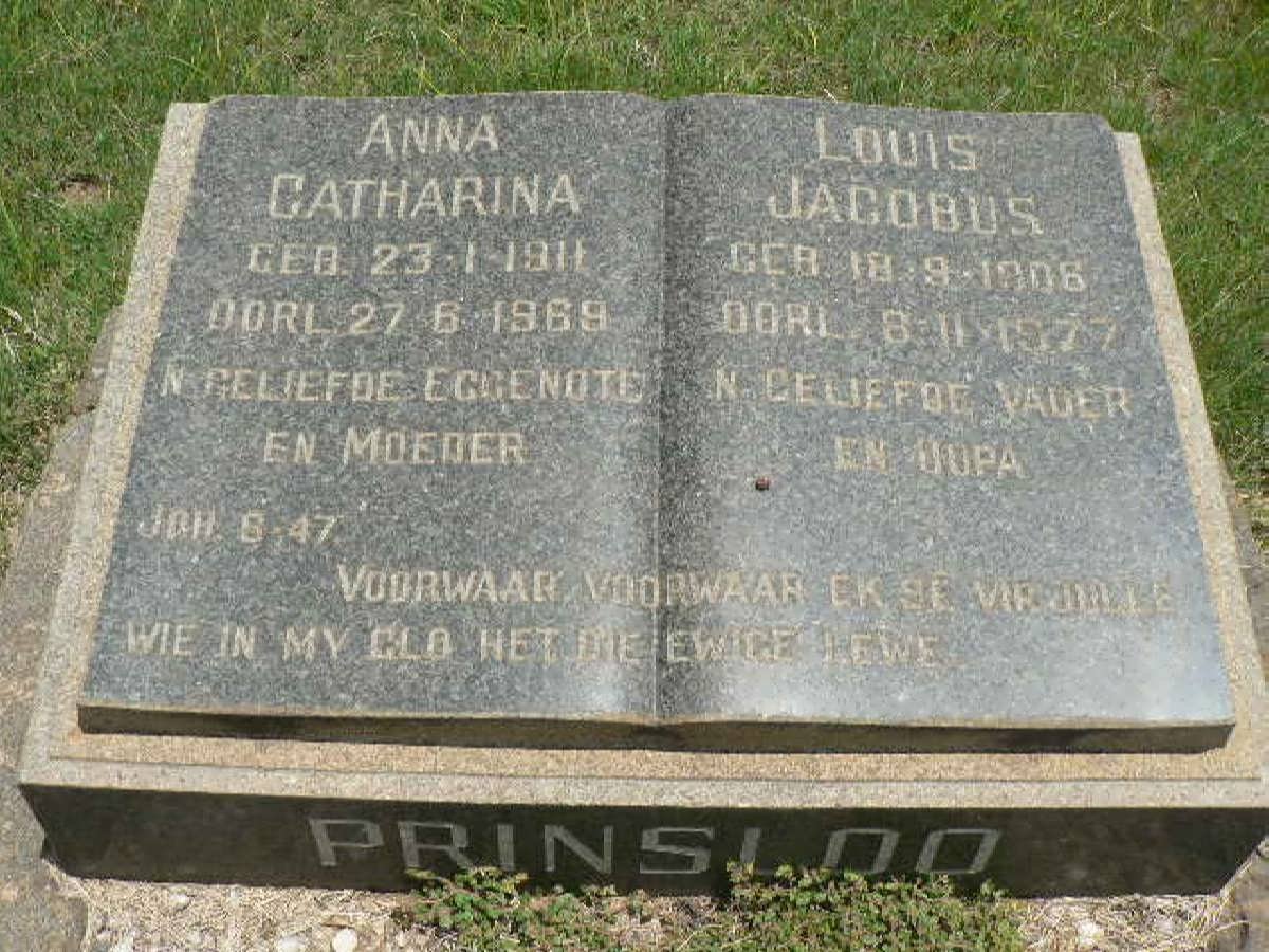 PRINSLOO Louis Jacobus 1906-1977 &amp; Anna Catharina 1911-1969